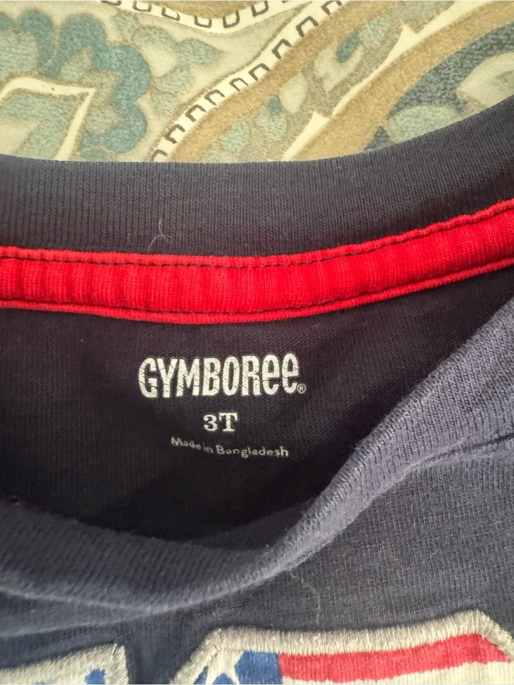Gymboree Navy USA Tee with Red, White & Blue Graphic